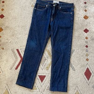 Everlane Mens Dark Wash Slim Jeans Hemmed 30